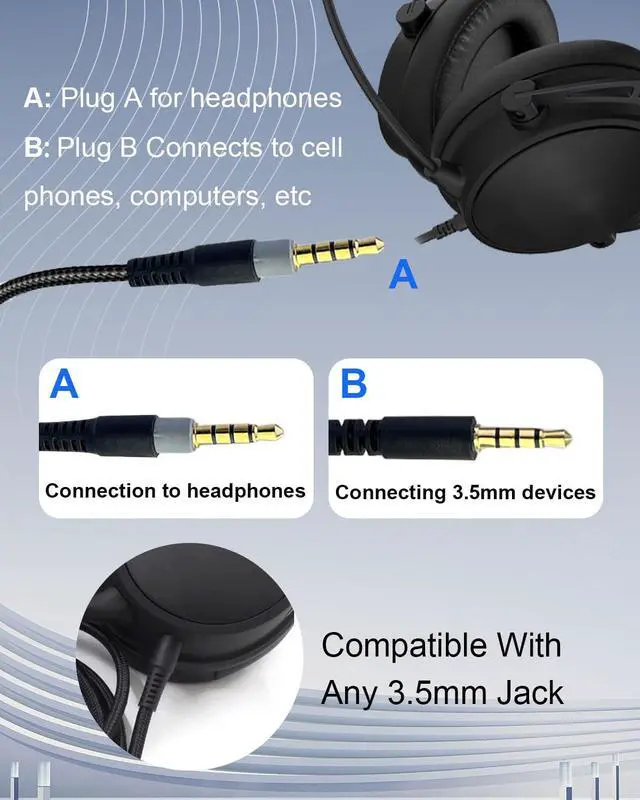 Alt view image 2 of 7 - Replacement Audio Cable for Kingston Hyperx Cloud Alpha