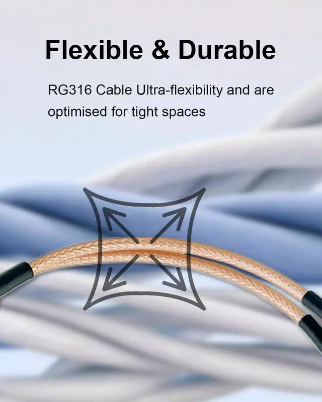 Alt view image 6 of 7 - F Male to Dual Female RG6 Coax Splitter Cable, 10cm