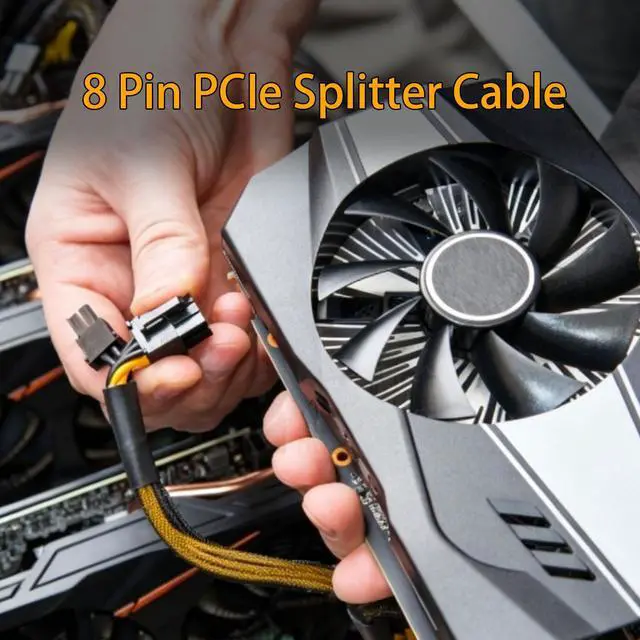 Alt view image 6 of 6 - (2-Pack) 8 Pin PCIe Splitter Cable, GPU VGA PCIe 8 Pin Female to Dual 6+2 Pin Male PCI Express Power Adapter Braided Extension 9 inches (23cm)