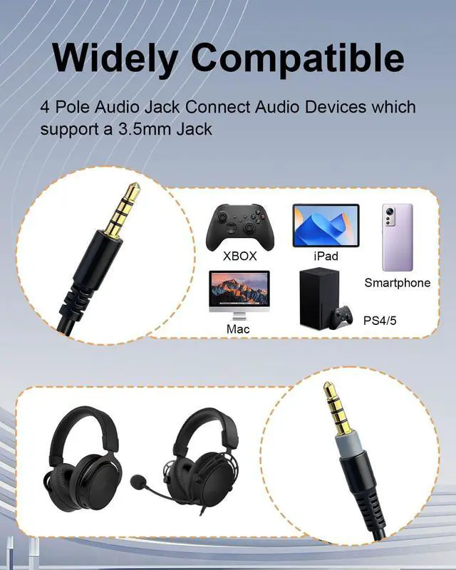 Alt view image 6 of 7 - Replacement Audio Cable for Kingston Hyperx Cloud Alpha