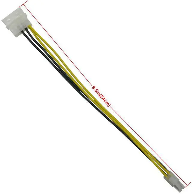 Alt view image 4 of 6 - (3-Pack) 4 Pin Molex Connector, LP4 Molex to ATX 4 Pin Connector Auxiliary Power Adapter Cable 9.5-inch (24cm)