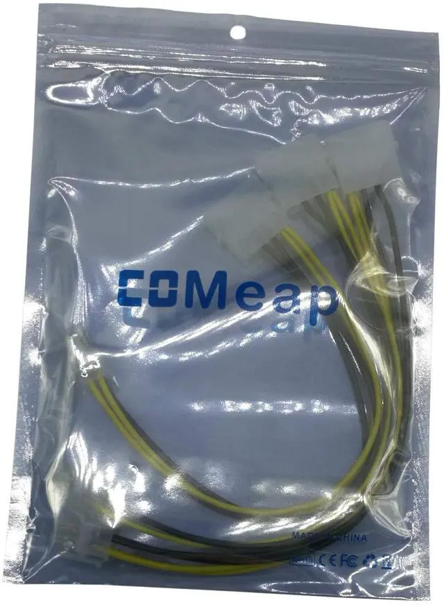 Alt view image 5 of 6 - (3-Pack) 4 Pin Molex Connector, LP4 Molex to ATX 4 Pin Connector Auxiliary Power Adapter Cable 9.5-inch (24cm)