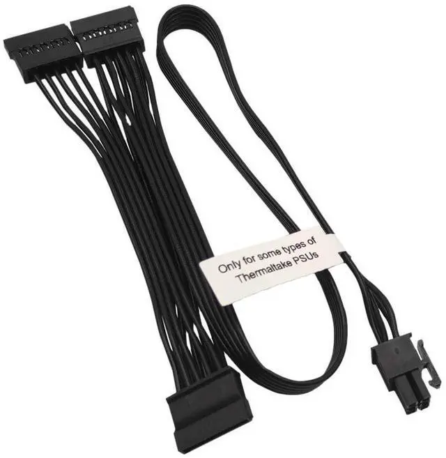 Main image of SATA Power Cable for Thermaltake PSUs, 6 Pin to 3X 15 Pin SATA Hard Drive Adapter for Some Types of Thermaltake Modular PSUs 20-in(50cm)