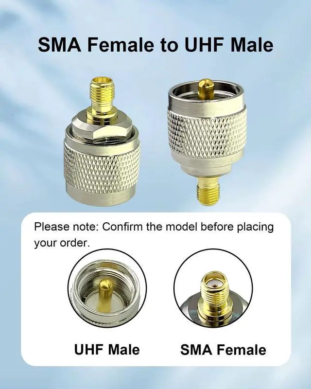 Alt view image 2 of 7 - 2PCS RF coaxial Coax SMA Female to UHF Male PL-259 Adapter