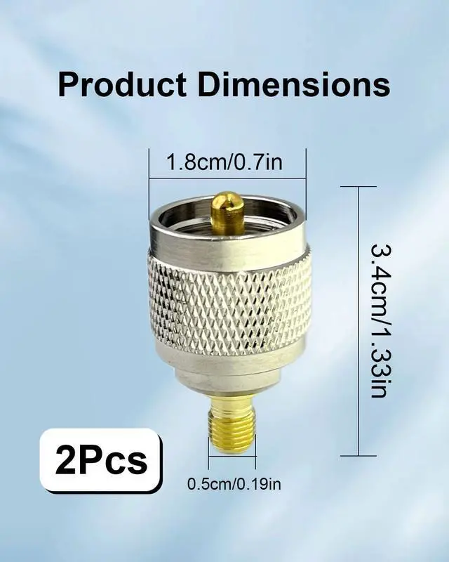 Alt view image 5 of 7 - 2PCS RF coaxial Coax SMA Female to UHF Male PL-259 Adapter