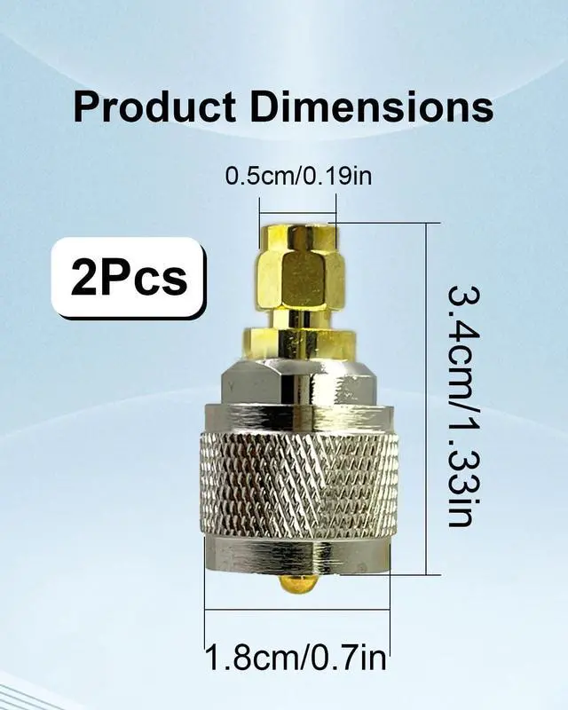 Alt view image 3 of 7 - 2Pack SMA Male to UHF Male PL259 RF Coaxial Adapter