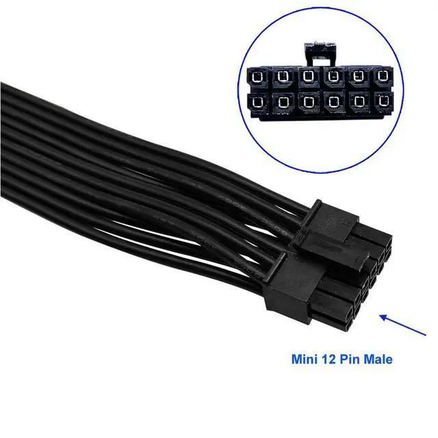 Alt view image 2 of 6 - (2-Pack) 12 Pin GPU Cable, Dual PCIe 8 Pin Female to Mini 12 Pin Male GPU Power Adapter Extension for NVIDIA GeForce RTX 30 Series 9.5-inch (24cm)