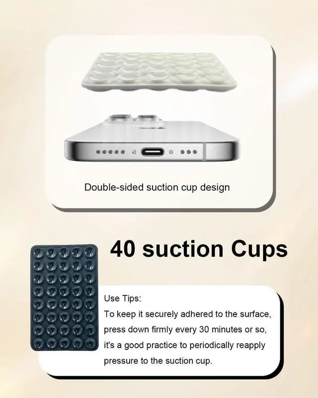 Alt view image 2 of 7 - 2-Pack Double Sided Suction Cup Phone Grip, Silicone, Black+White