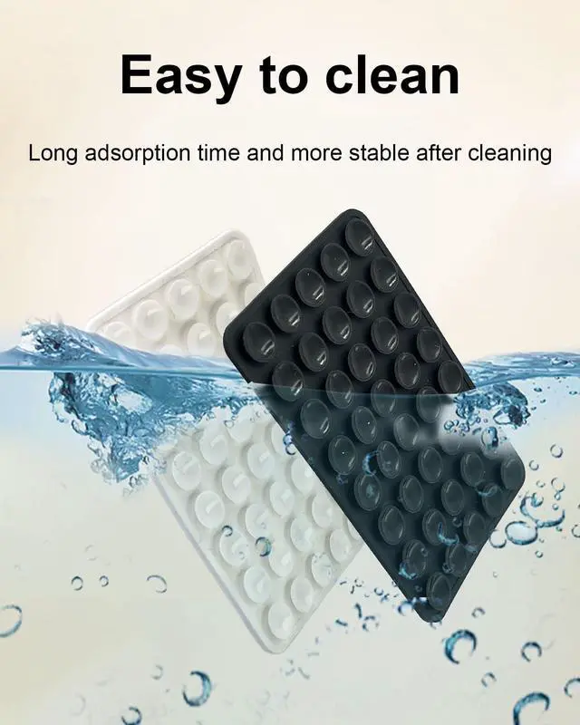 Alt view image 6 of 7 - 2-Pack Double Sided Suction Cup Phone Grip, Silicone, Black+White