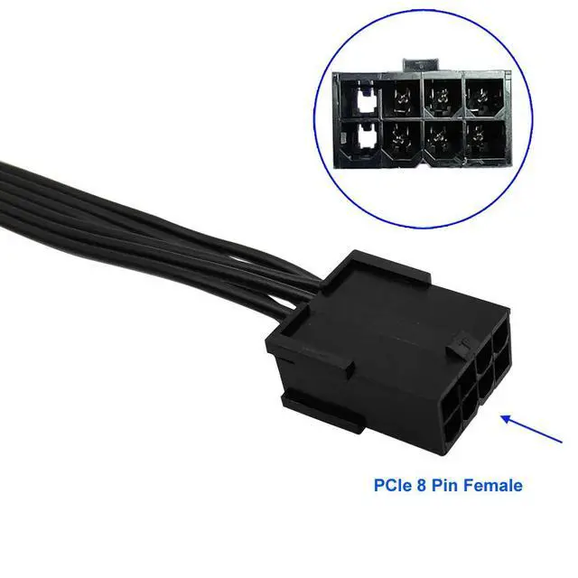Alt view image 3 of 6 - (2-Pack) 12 Pin GPU Cable, Dual PCIe 8 Pin Female to Mini 12 Pin Male GPU Power Adapter Extension for NVIDIA GeForce RTX 30 Series 9.5-inch (24cm)