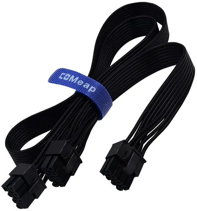 Main image of PCIE Cable for EVGA, PCIe 8 Pin Male to Dual PCIe 8 Pin (6+2) Male GPU Power Cable for EVGA Power Supply 25-inch(63cm) Black