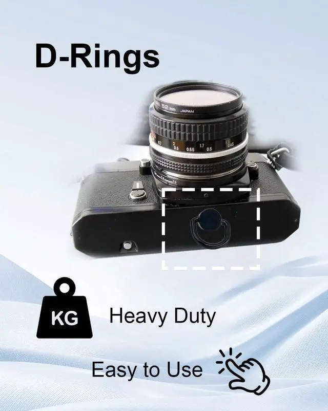 Alt view image 2 of 7 - 4Pcs Stainless Steel D Ring Screw Adapter, 1/4"-20 Camera D Ring Screw with Rubber Padded for Tripod Camera Shoulder Straps, Selfie Sticks, Gimbals, Black