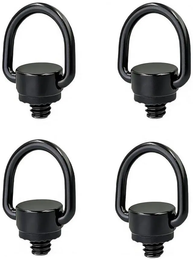 Main image of 4Pcs Stainless Steel D Ring Screw Adapter, 1/4"-20 Camera D Ring Screw with Rubber Padded for Tripod Camera Shoulder Straps, Selfie Sticks, Gimbals, Black