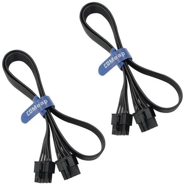 Main image of (2-Pack) PCIE Cable for EVGA, PCIe 8 Pin Male to PCIe 8 Pin (6+2) Male GPU Power Cable for EVGA Power Supply 25-inch(63cm)