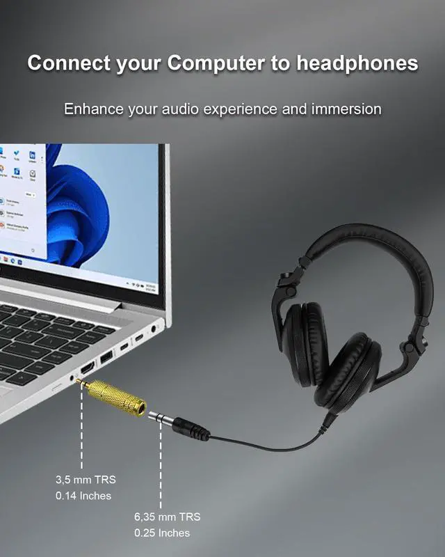 Alt view image 3 of 7 - 2-Pack 1/8" to 1/4" Stereo Headphone Adapter, Gold