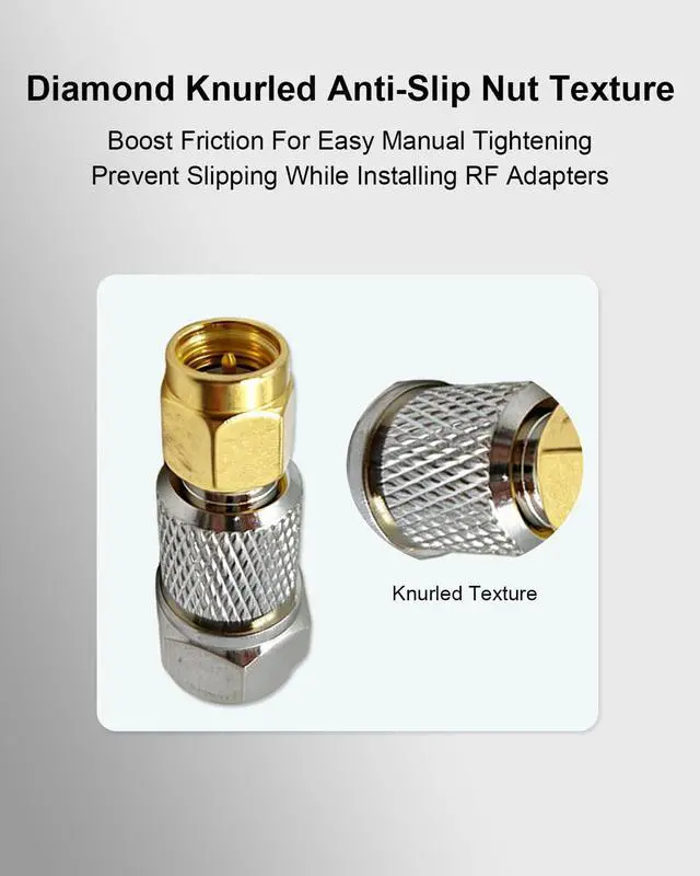 Alt view image 6 of 7 - SMA to F Type Coax Connector, 4PCS SMA M/F to F M/F