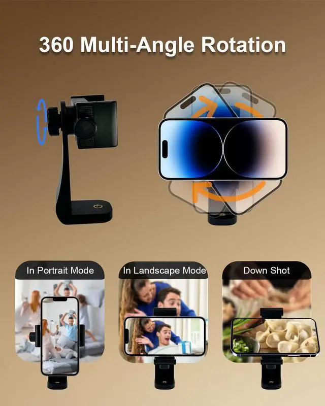 Alt view image 3 of 7 - Tripod Phone Mount, 360° Rotating Adjustable Phone Holder