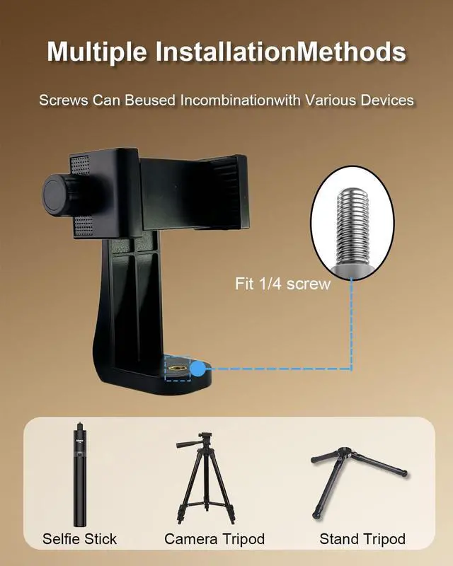 Alt view image 4 of 7 - Tripod Phone Mount, 360° Rotating Adjustable Phone Holder