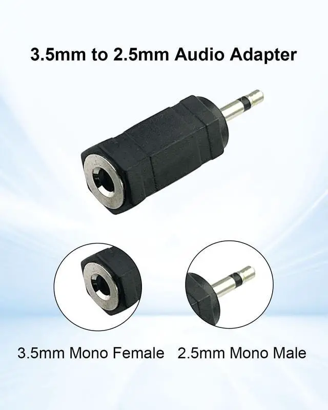 Alt view image 2 of 7 - 2.5mm Mono Male to 3.5mm Mono Female Adapter