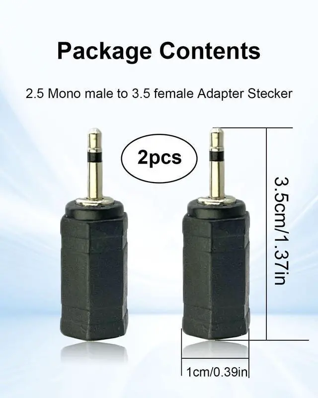 Alt view image 4 of 7 - 2.5mm Mono Male to 3.5mm Mono Female Adapter