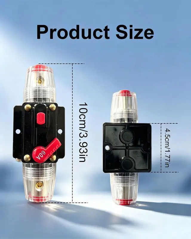 Alt view image 5 of 7 - 60A Waterproof DC Circuit Breaker 12V-24V Manual Reset