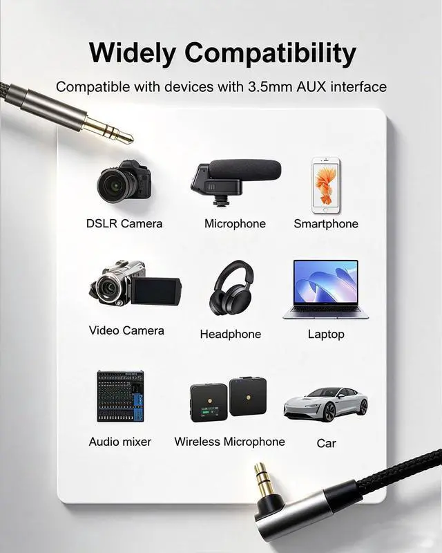 Alt view image 6 of 7 - 3.5 to 3.5mm TRS Aux Cable, 90 Degree for Headphone, 3.93FT