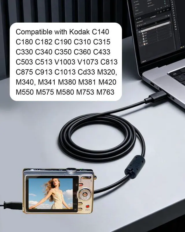 Alt view image 2 of 7 - Replacement USB U-8 Camera Cable Date Transfer Charger for Kodak