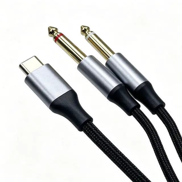Main image of USB C to Dual 1/4in Audio Cable, Type C to Dual 6.35mm TS, 3.3FT