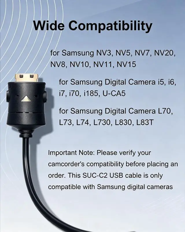 Alt view image 2 of 7 - SUC-C2 Camera USB Charging Cable Data for Samsung Camera