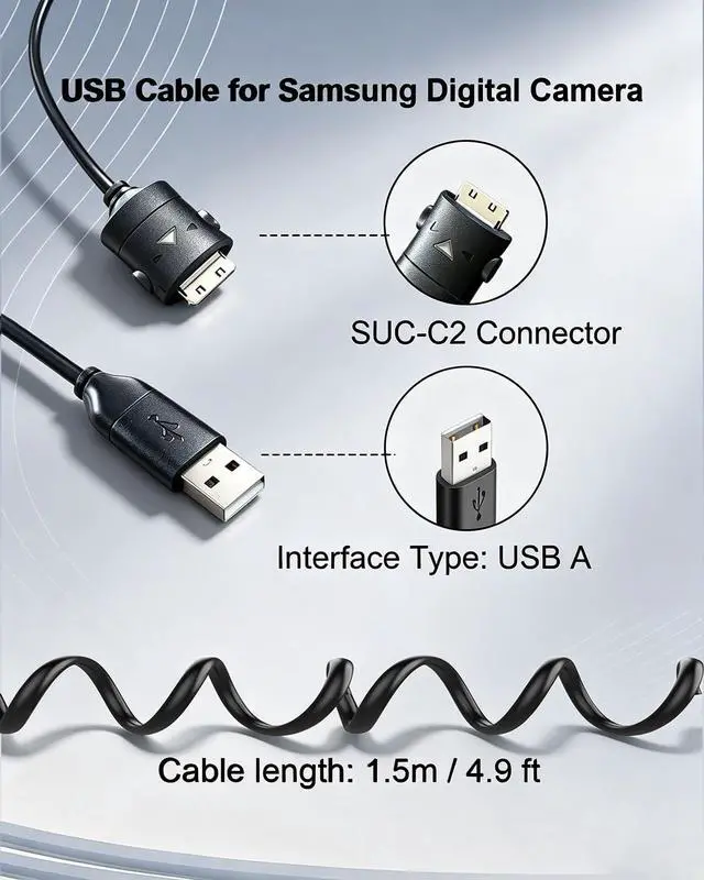Alt view image 3 of 7 - SUC-C2 Camera USB Charging Cable Data for Samsung Camera
