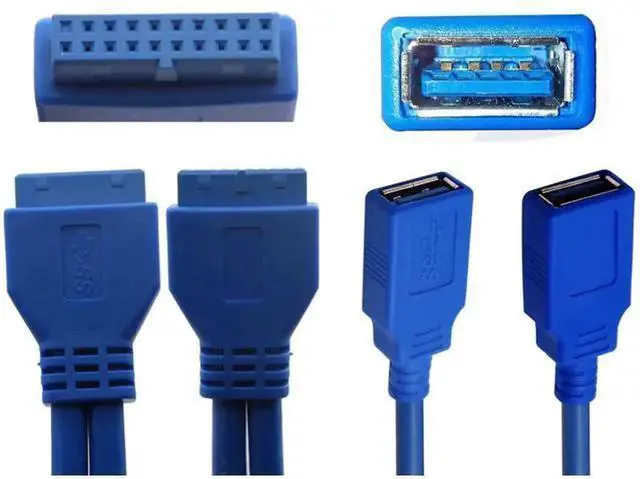 Alt view image 5 of 7 - 20 Pin Y Splitter Cable Dual Port USB 3.0 A Female to 20 Pin Female Motherboard Header Cable for USB Ports Directly to Computer Motherboard Backward Compatible with USB 2.0/1.0 (30cm-USB F)