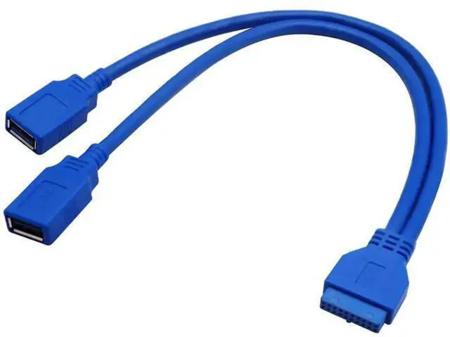 Main image of 20 Pin Y Splitter Cable Dual Port USB 3.0 A Female to 20 Pin Female Motherboard Header Cable for USB Ports Directly to Computer Motherboard Backward Compatible with USB 2.0/1.0 (30cm-USB F)
