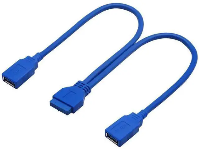 Alt view image 7 of 7 - 20 Pin Y Splitter Cable Dual Port USB 3.0 A Female to 20 Pin Female Motherboard Header Cable for USB Ports Directly to Computer Motherboard Backward Compatible with USB 2.0/1.0 (30cm-USB F)