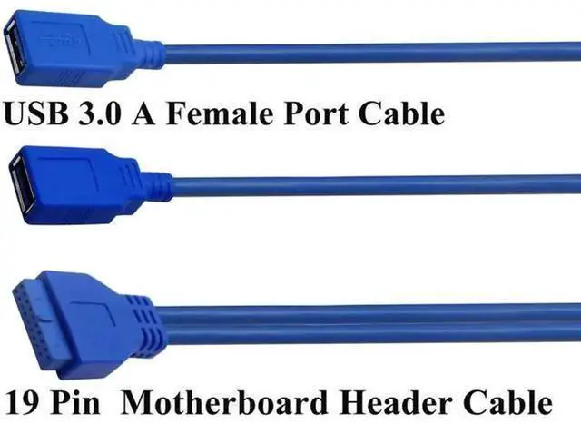 Alt view image 6 of 7 - 20 Pin Y Splitter Cable Dual Port USB 3.0 A Female to 20 Pin Female Motherboard Header Cable for USB Ports Directly to Computer Motherboard Backward Compatible with USB 2.0/1.0 (30cm-USB F)