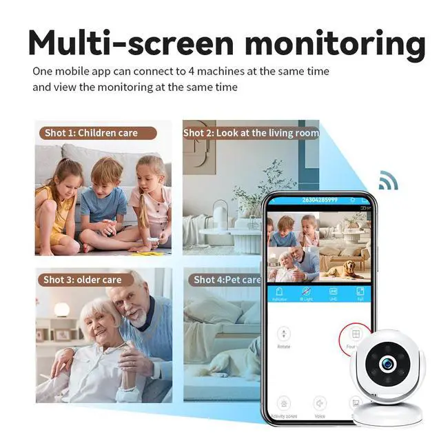 Alt view image 4 of 7 - A5 Wide-Angle Home Camera with High-Definition Night Vision and WIFI for Indoor Security Monitoring and Intelligent CameraA5 Wide-Angle Home Camera with High-Definition Night Vision and WIFI for Indoo