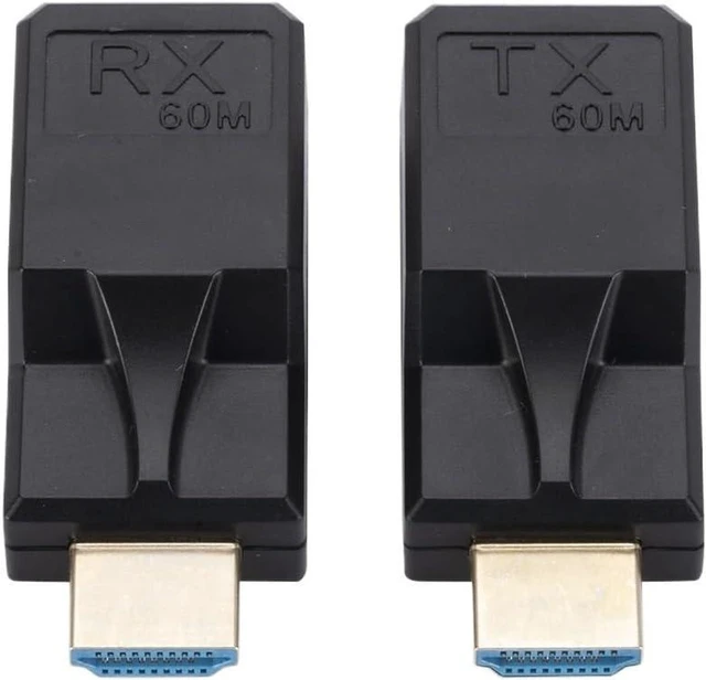 Alt view image 2 of 4 - 60M RJ45 to HDMI-Compatible Adapter with USB Power Cable 1080P HDMI-Compatible Extender Plug and Play Over Cat5e Cat6