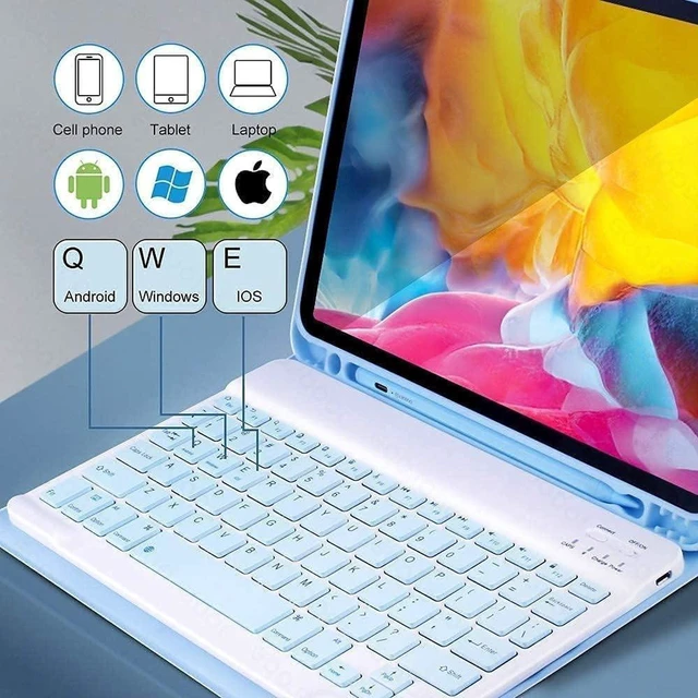 Alt view image 5 of 5 - kaidisen Keyboard Case Mouse for Galaxy Tab A8 10.5 inch Tablet Model SM-X200/X205/X207, Detachable Cute Color Keyboard Case with S Pen HolderBlack