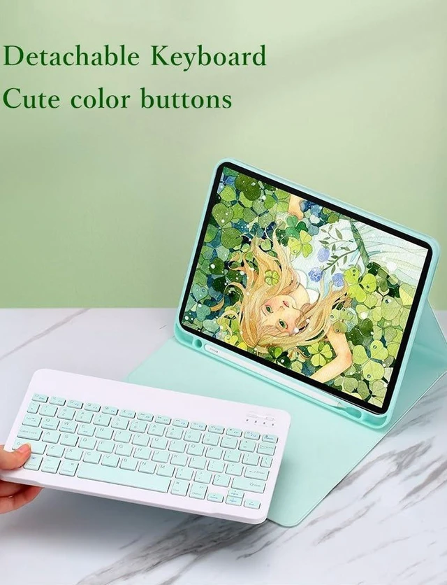 Alt view image 2 of 5 - kaidisen Keyboard Case Mouse for Galaxy Tab A8 10.5 inch Tablet Model SM-X200/X205/X207, Detachable Cute Color Keyboard Case with S Pen HolderBlack