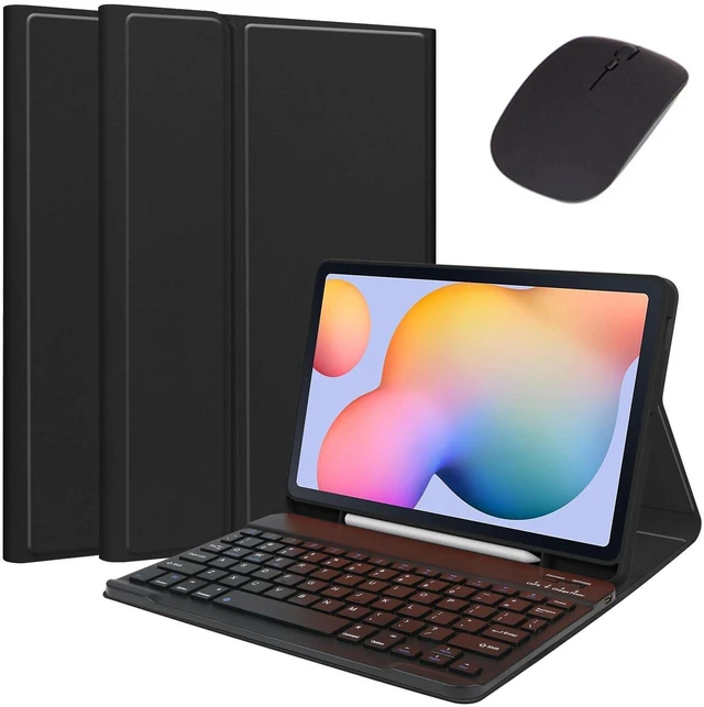 Main image of kaidisen Keyboard Case Mouse for Galaxy Tab A8 10.5 inch Tablet Model SM-X200/X205/X207, Detachable Cute Color Keyboard Case with S Pen HolderBlack
