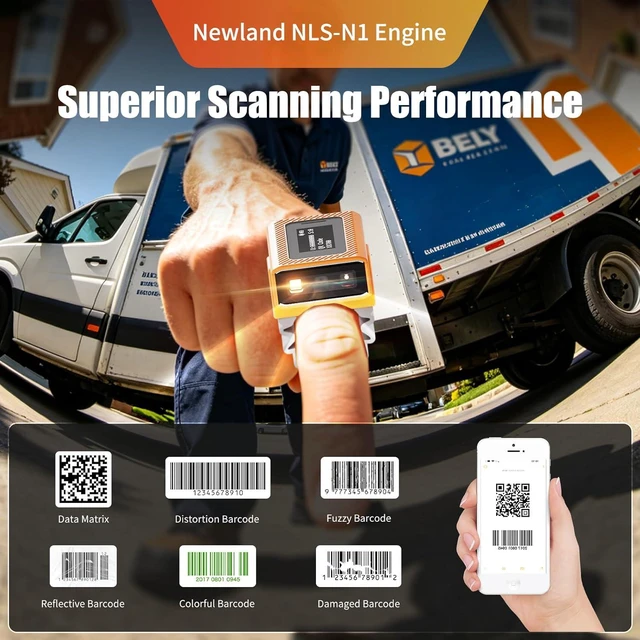 Alt view image 5 of 7 - XR700 Wearable 2D Finger Ring with Display | Mini Bluetooth Finger Scanner, NFC, IP68 Waterproof, Ultra-Lightweight 1D/2D QR Code Reader for Warehouse & Logistics