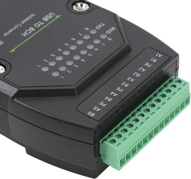 Alt view image 2 of 7 - USB to RS485 Converter, Type C to 8 Channel Isolated RS485 Serial Port Adapter, 1200bps to 921600bps with Terminal Block for Industrial Automation and Multi - Device