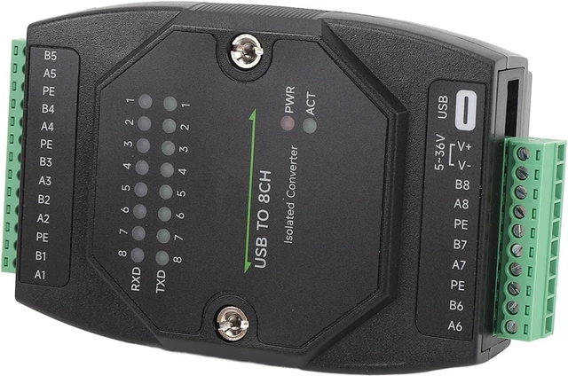 Alt view image 6 of 7 - USB to RS485 Converter, 8 Channel Isolated Serial Port Adapter, Type C to RS485 with 1200bps921600bps Speed, 1200m Range, for Industrial Automation, PLC, and SCADA