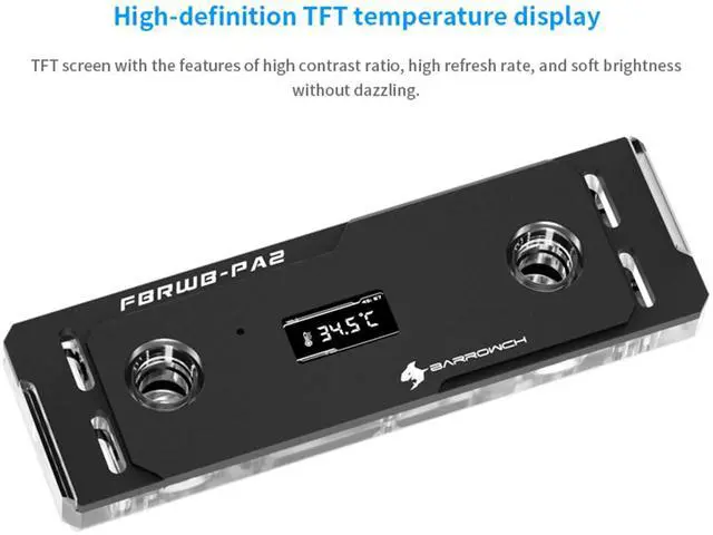 Alt view image 2 of 7 - RAM Water Block with TFT Display, Two Channel and Four Channel Memory Water Cooling Block, Water Cooler Kit with Memory Heatsink for DDR5-RAM Module (Black,Include 4 Memory Heatsink)