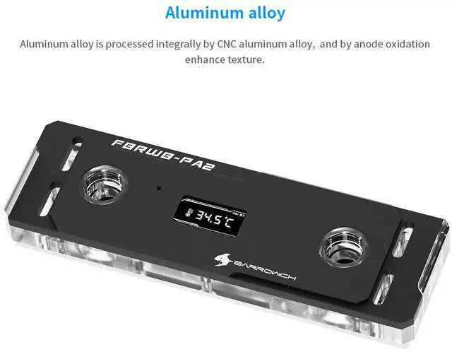 Alt view image 3 of 7 - RAM Water Block with TFT Display, Two Channel and Four Channel Memory Water Cooling Block, Water Cooler Kit with Memory Heatsink for DDR5-RAM Module (Black,Include 4 Memory Heatsink)