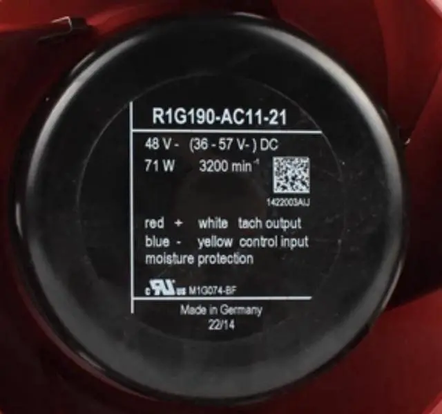 Alt view image 4 of 4 - for Turbo Centrifugal Fan 48V R1G190-AC11-21 71W 3200RPM M1G074-BF Cooling Fan