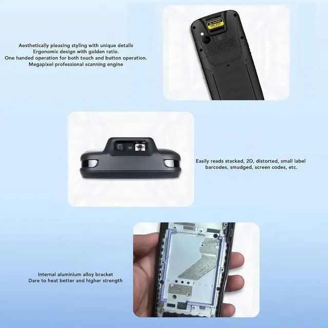 Alt view image 3 of 7 - 1D 2D QR Barcode Scanner, 4.0 Inch Screen Digital Printed Bar Code Reader Cordless Handheld Barcode Scanner Compact Plug and Play, Handhled QR Bar Code Reader Data Collector