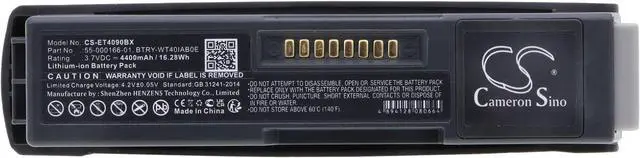 Alt view image 4 of 4 - 4400mAh / 16.28Wh Replacement Battery for Symbol WT4000, WT4070, WT-4070, WT4090, WT-4090, WT4090i, WT-4090OW, WT41N0, 55-000166-01, 82-90005-03, 82-90005-05, BTRY-WT40IAB0E, BTRY-WT40IAB0H