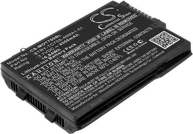 Main image of 4550mAh / 16.84Wh Li-ion Replacement Battery for Motorola TC70, TC70x, TC75, BT-000318, 82-171249-01, TC700, TC700H, TC700K, BTRY-TC70X-46MA1-01, BTRY-TC7X-46MA2, TC77HL Touch, TC700K-0MB22B0-US