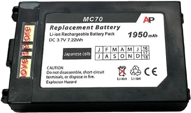 Alt view image 3 of 3 - Replacement Battery for Motorola/Symbol MC70 & MC75 Series Scanners. 1950 mAh