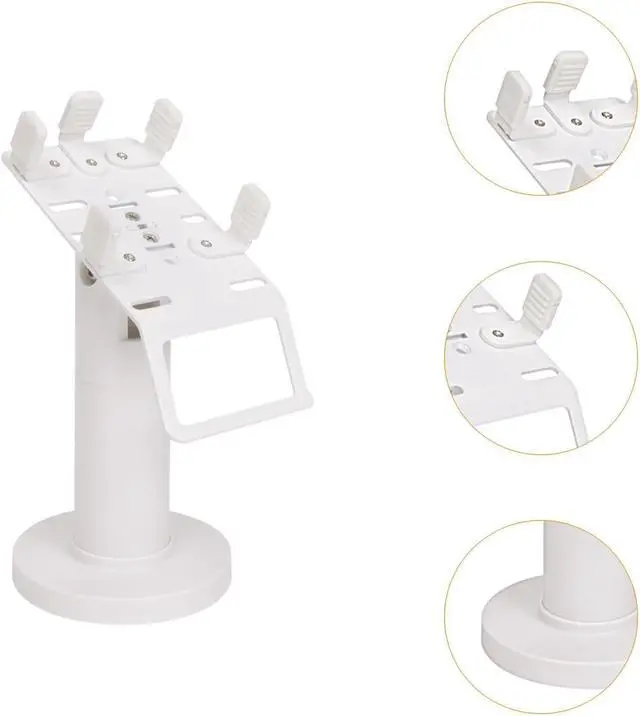 Alt view image 3 of 7 - Credit Card Machine Stand Credit Card Terminal Stand Retail Store Adjustable Desk Swivel & Tilt Fully Wrap Pos Machine Stand, White